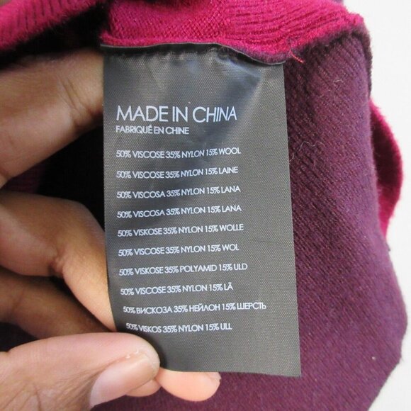 Club Monaco Milah Sweater Women XS Burgundy Viscose Wrap Tie Waist Wool 272 - Picture 5 of 10